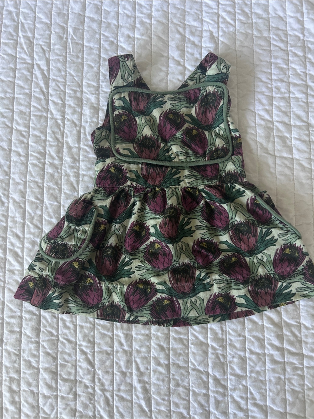 kate quinn 3-6 months Floral Dress Top in Green and Plum